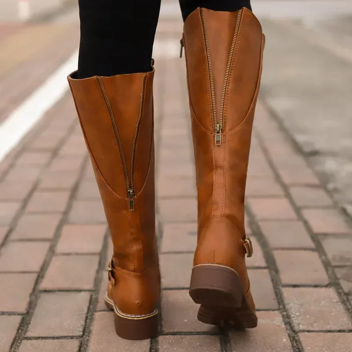 Lenora | Buckle Knee High Boots