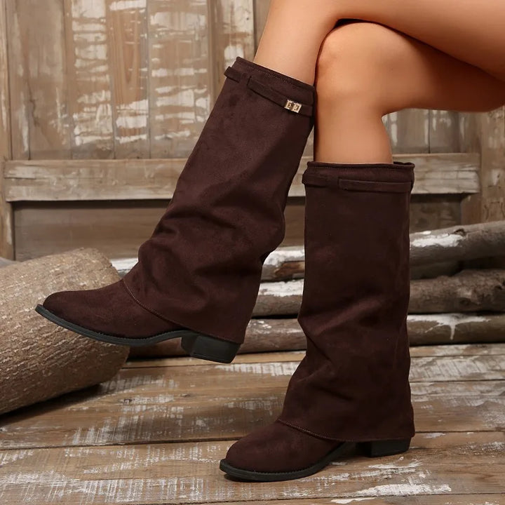 Nell | Foldover Mid-Calf Boots