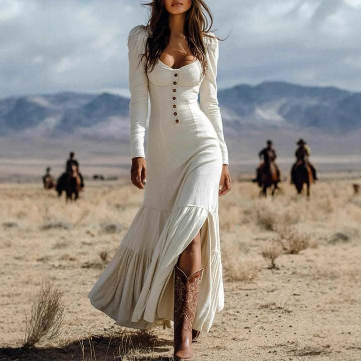 BRENDA | BUTTON MAXI DRESS