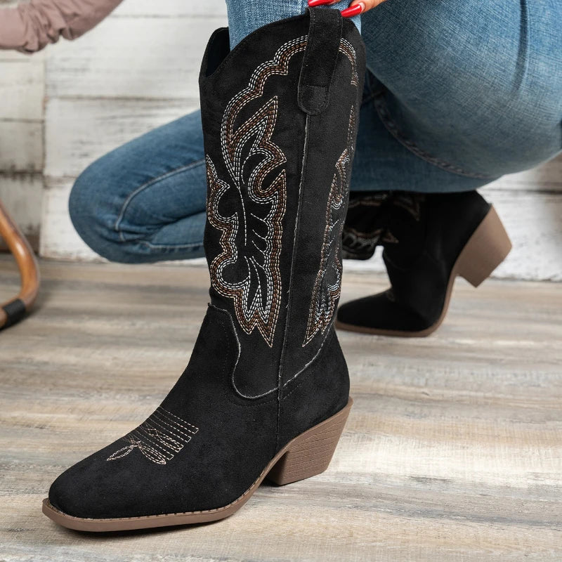 Inez | Embroidered Western Boots