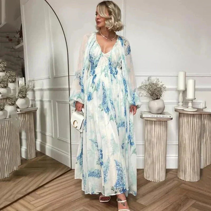 Athena – Floral Drawstring Maxi Dress
