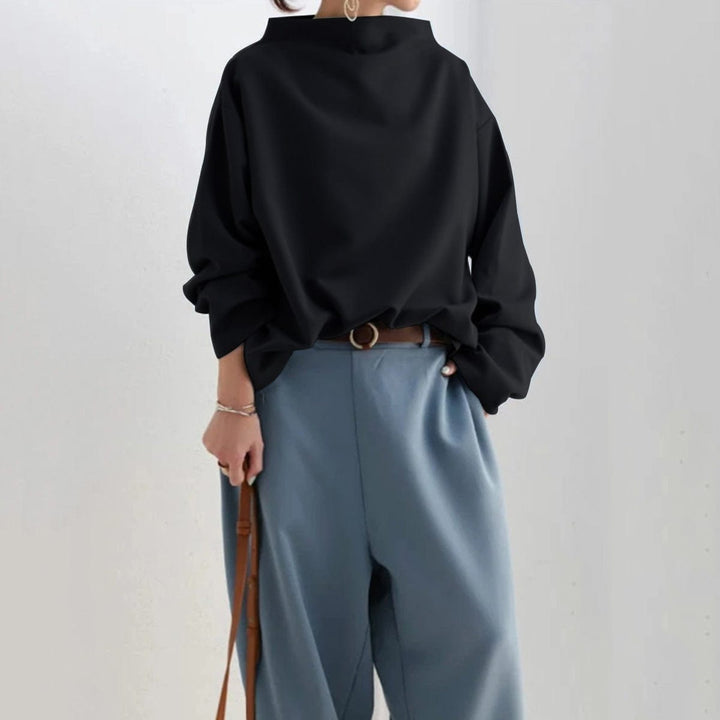 Elly | High-Neck Long-Sleeve Relaxed Top