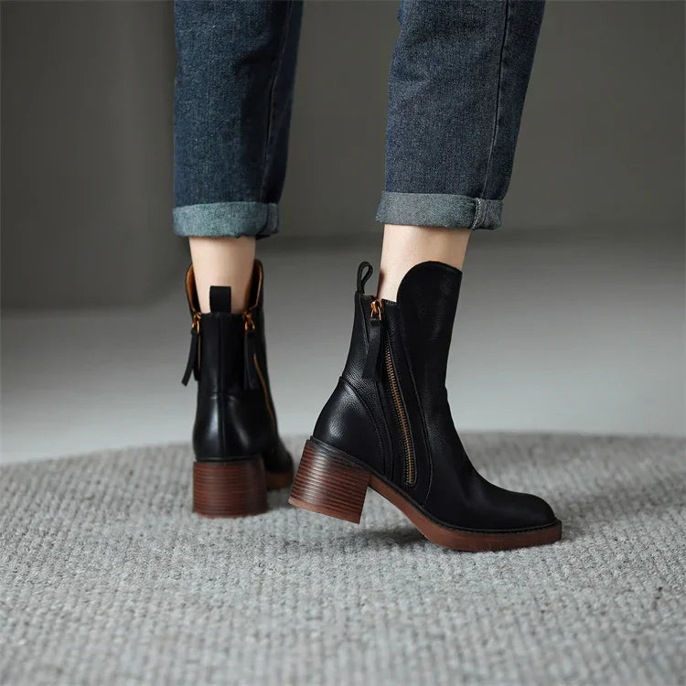 Gloria | Stacked-Heel Ankle Boots