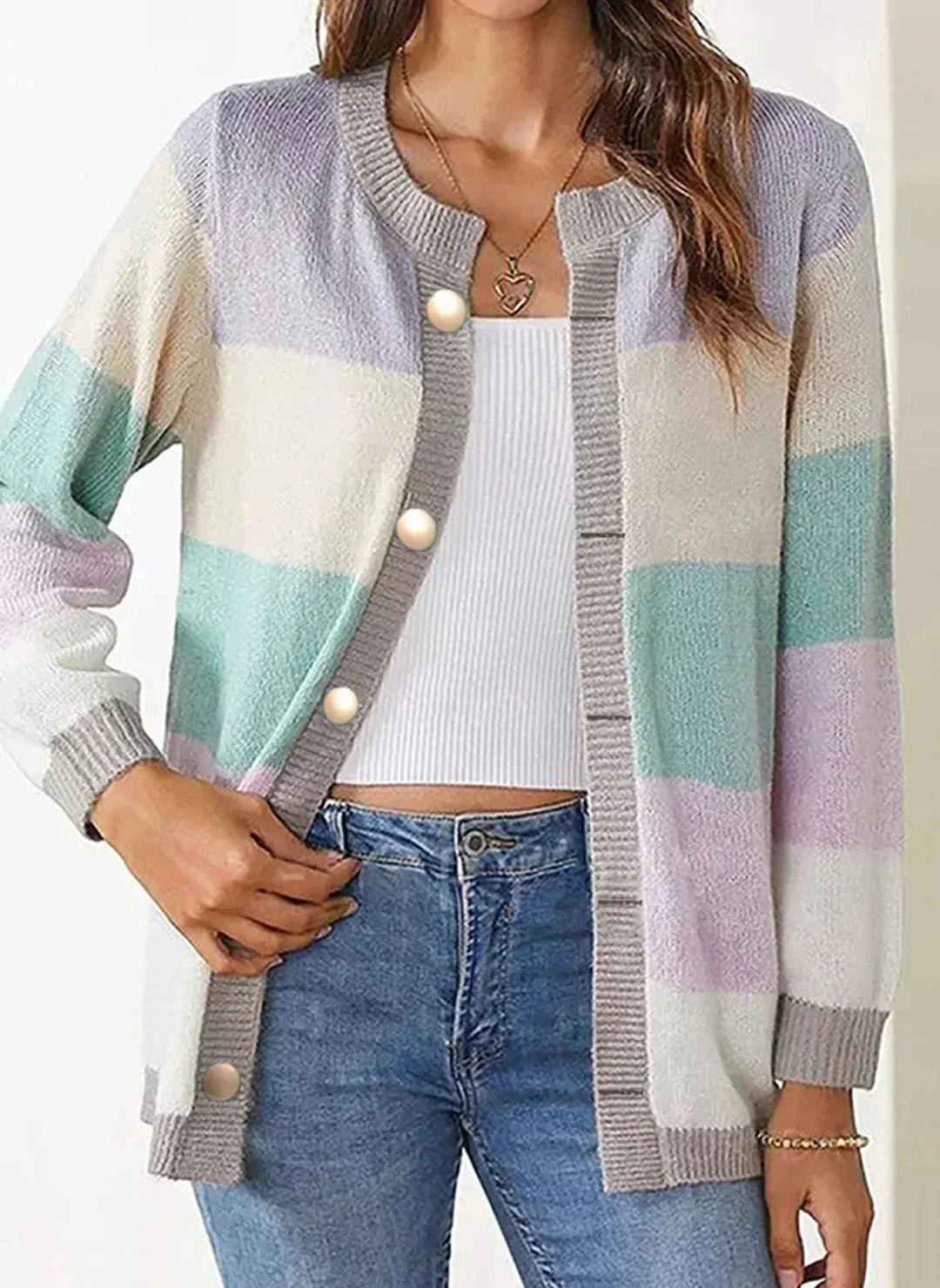 Phoebe – Knit Cardigan with Oversized Buttons