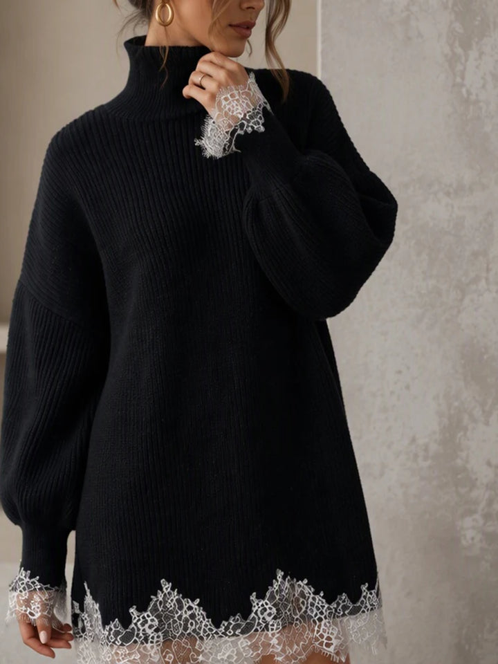 Lucille | Lace Hem Sweater Dress