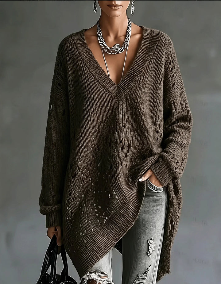 Enid | Open Knit Tunic Sweater