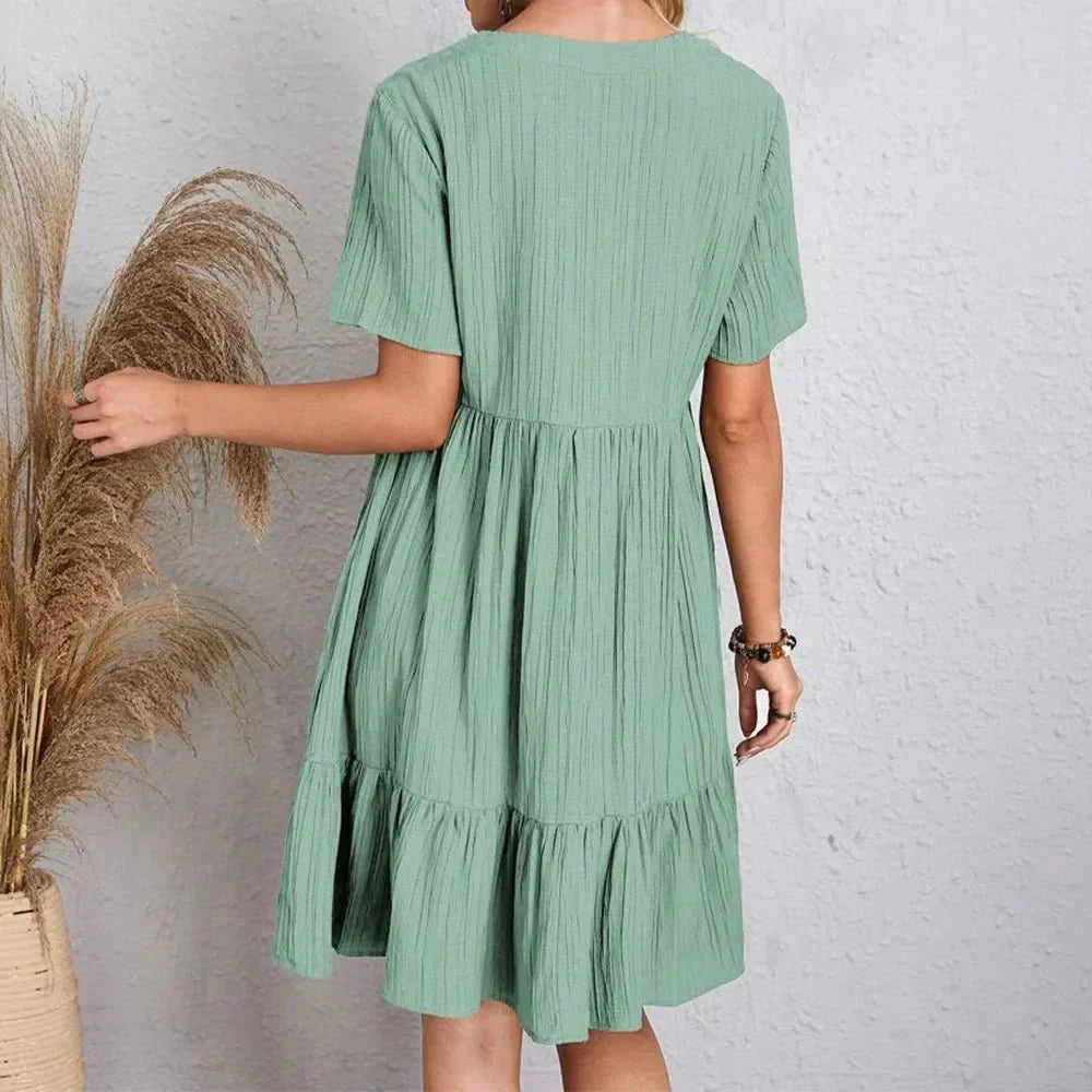 Marivale – Mini V-Neck Ruffle Dress