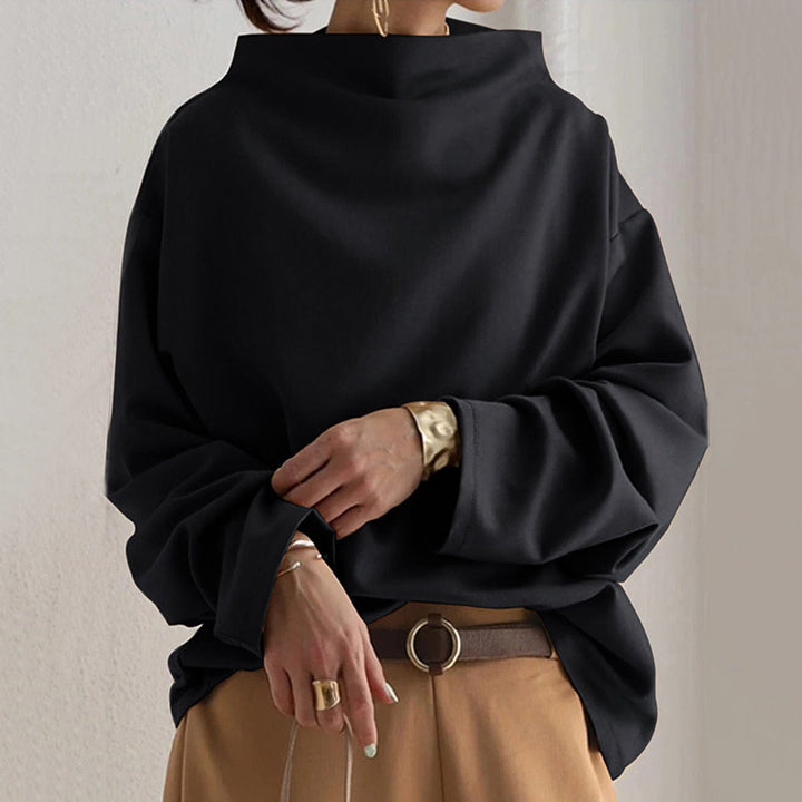 Elly | High-Neck Long-Sleeve Relaxed Top