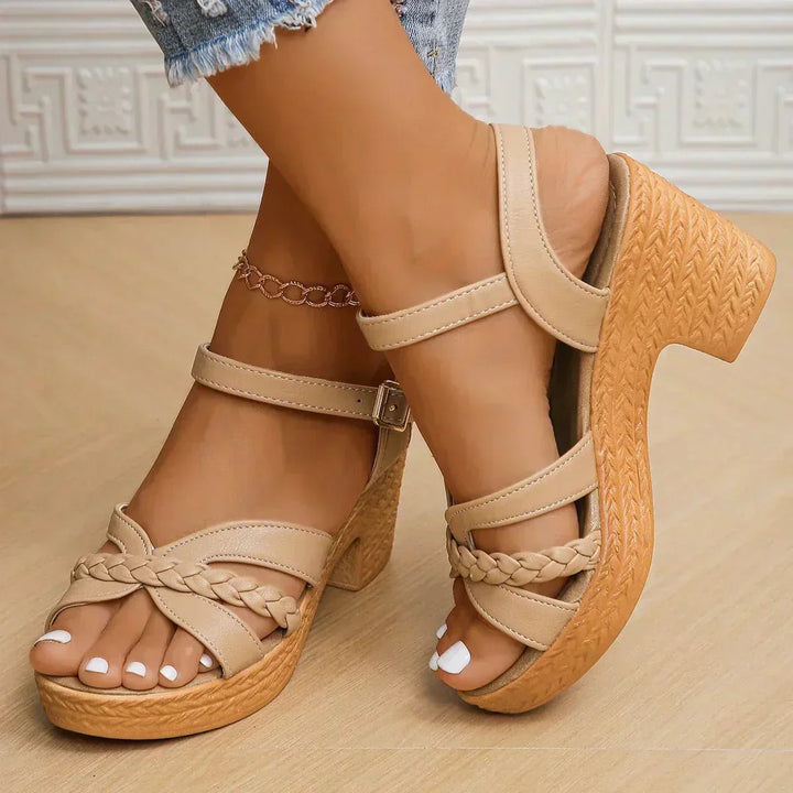 Nerina – Orthopedic Platform Sandals with Buckle Strap