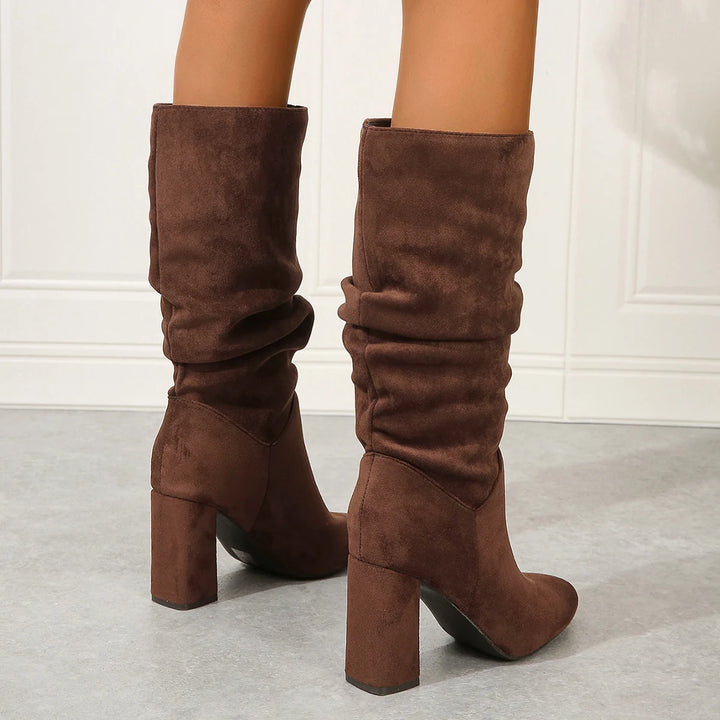 Marsha | Slouch Block Heel Boots