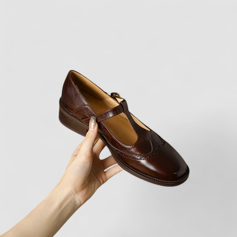 Geraldine | T-Strap Brogue Mary Janes