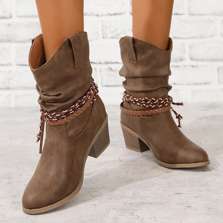 Dolores | Braided Tassel Ankle Boots