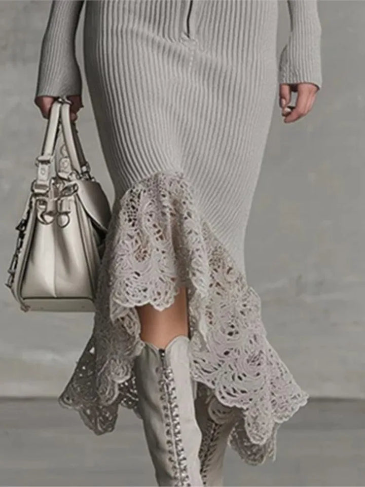 Sierra | Hooded Ribbed Knit Dress