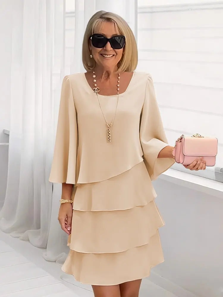 Catherine | Tiered Ruffle Midi Dress