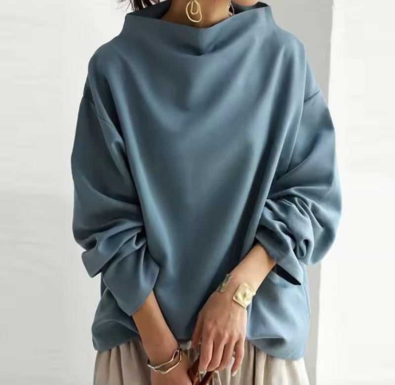 Elly | High-Neck Long-Sleeve Relaxed Top