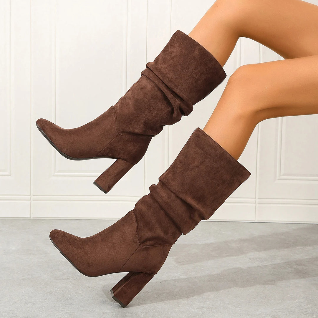 Marsha | Slouch Block Heel Boots