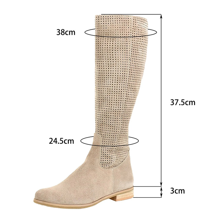Alyssa | Perforated Knee High Boots