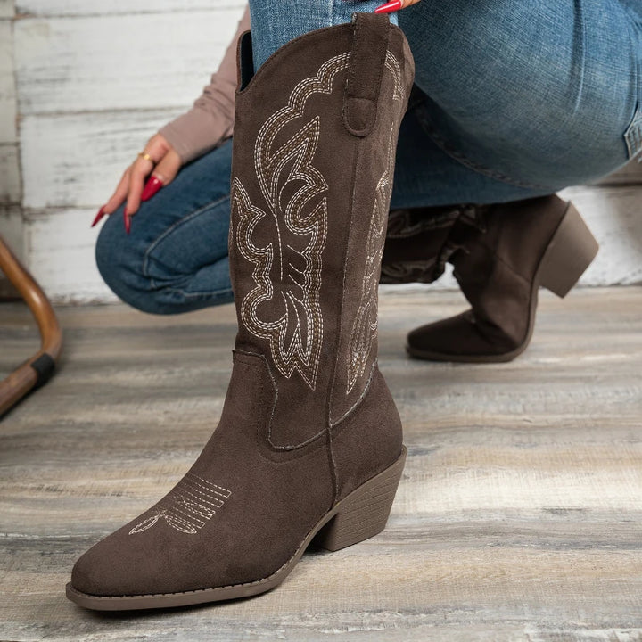 Inez | Embroidered Western Boots