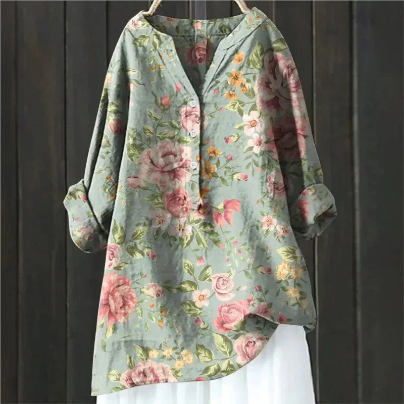 Portia – Floral V-Neck Blouse