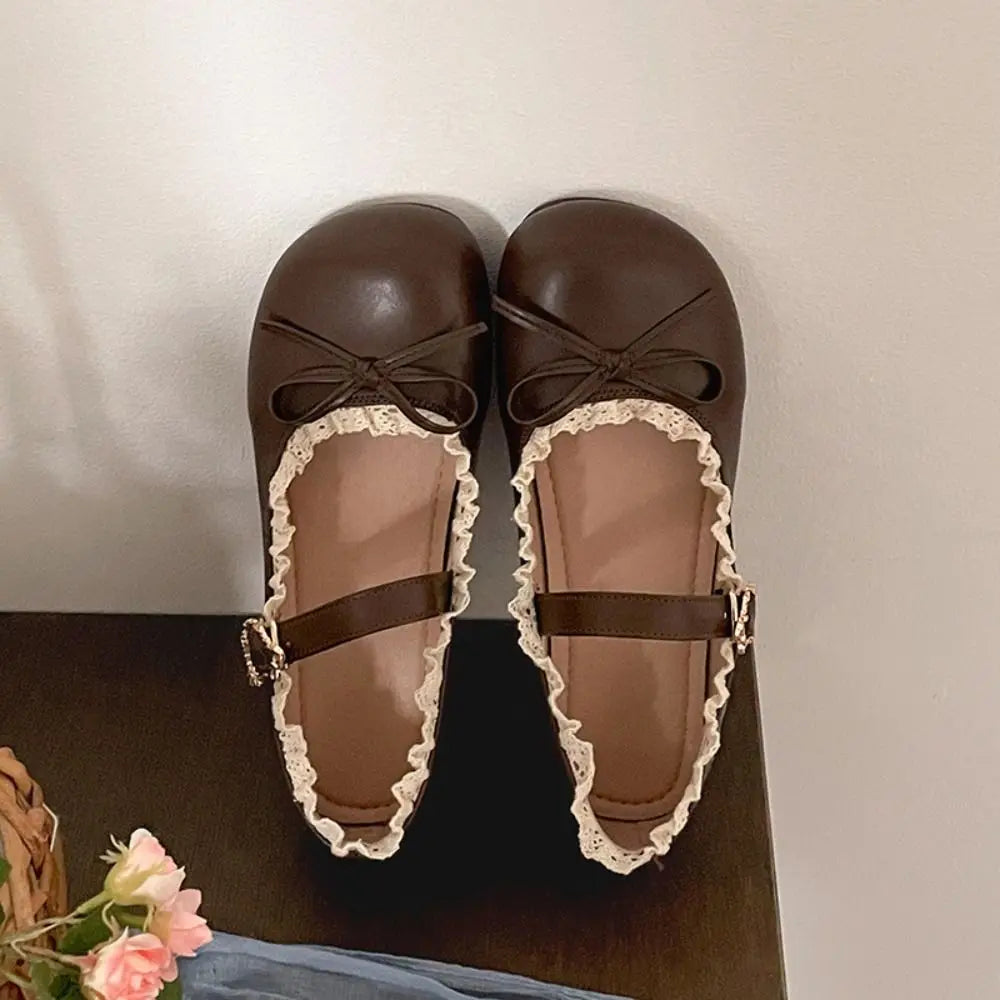 Rosalyn | Lace Trim Mary Janes