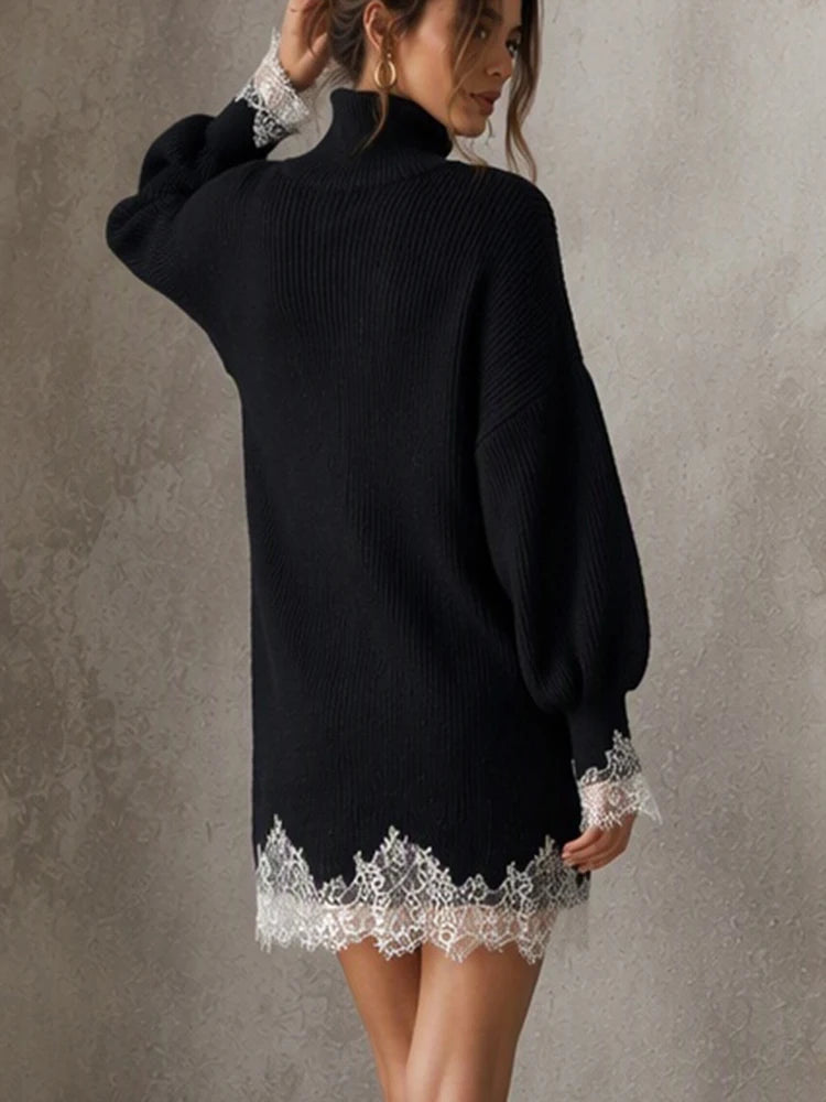 Lucille | Lace Hem Sweater Dress