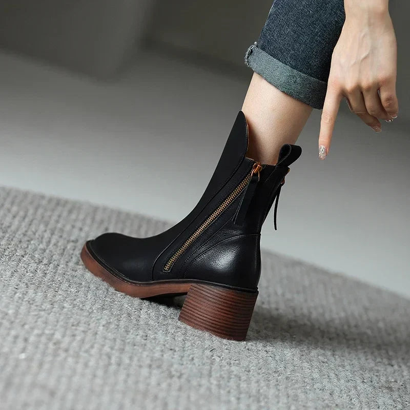 Gloria | Stacked-Heel Ankle Boots