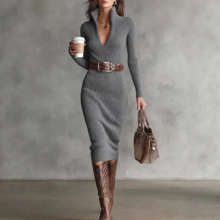 Lorena | Ribbed Knit Sweater Dress