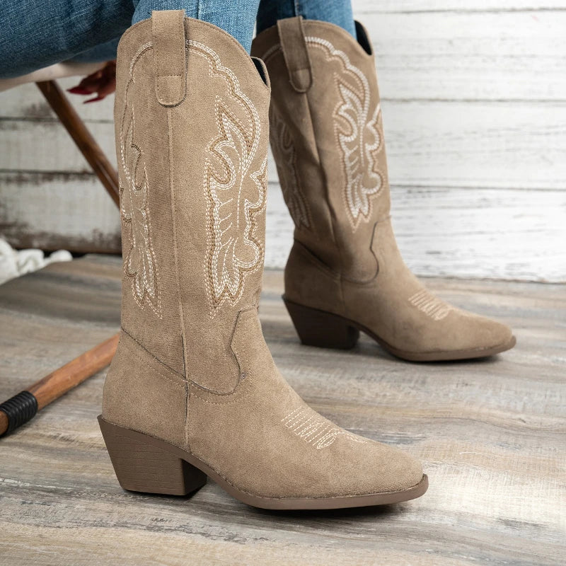 Inez | Embroidered Western Boots