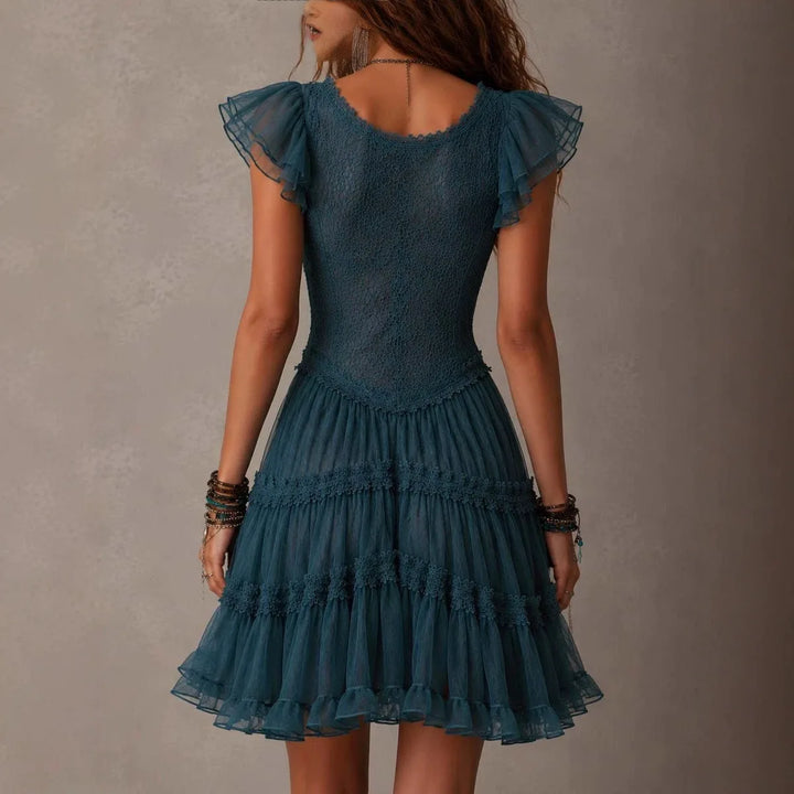 Eveline | Lace Tiered Mini Dress