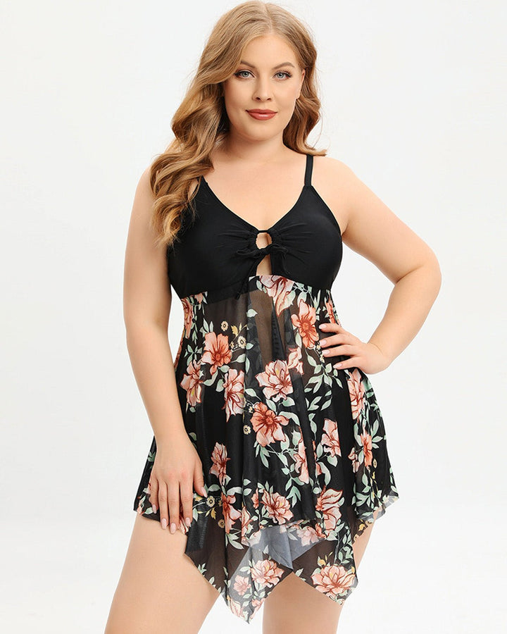 Mitch – Swimdress Set with Floral Mesh