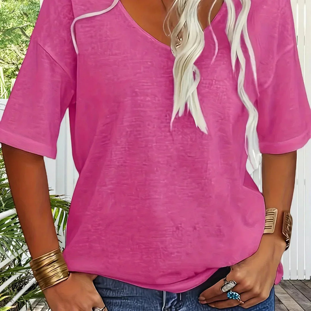 Cally – Relaxed Fit V-Neck Blouse