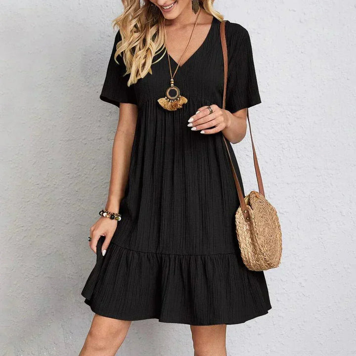 Marivale – Mini V-Neck Ruffle Dress