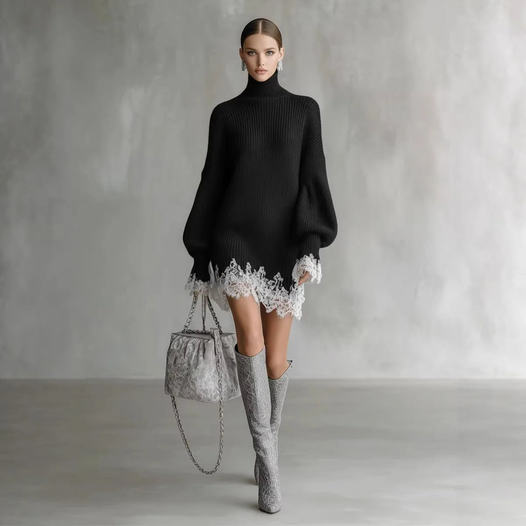 Lucille | Lace Hem Sweater Dress