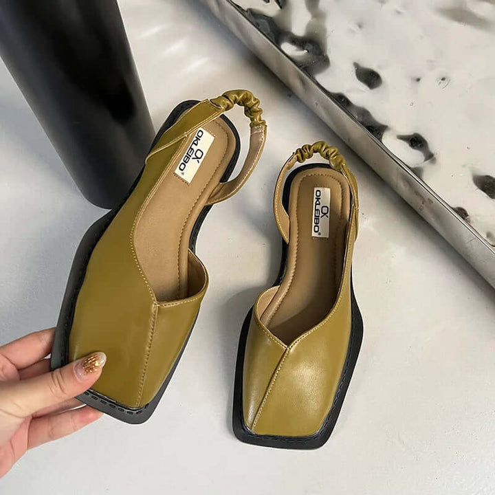 Sandy – Slip-On Flats with Square Toe