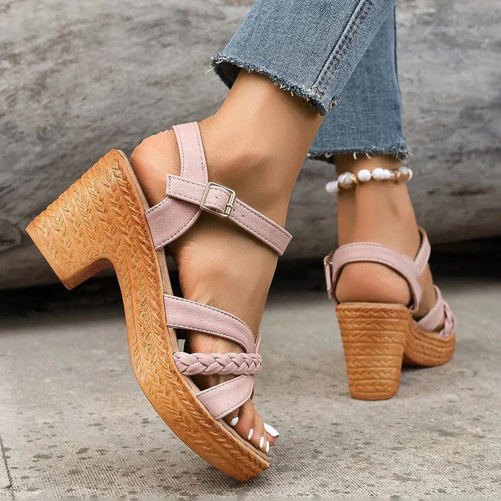 Nerina – Orthopedic Platform Sandals with Buckle Strap