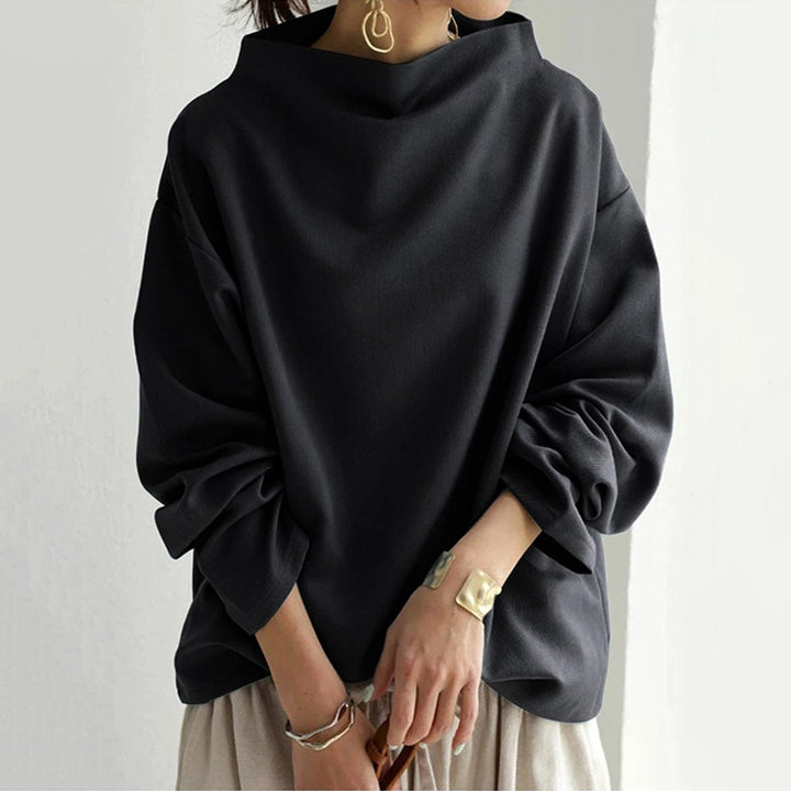 Elly | High-Neck Long-Sleeve Relaxed Top
