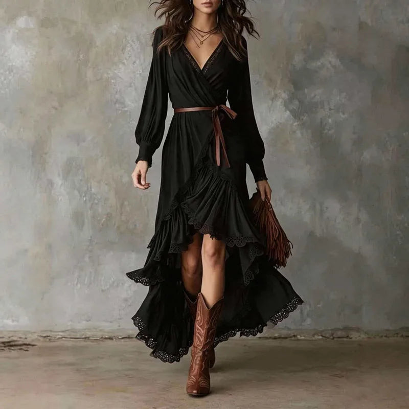 GAIL | WRAP HIGH-LOW DRESS