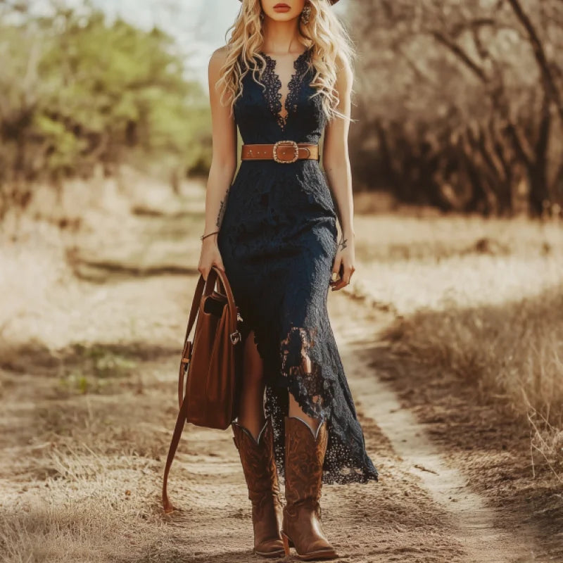 JANINE | LACE HIGH-LOW DRESS