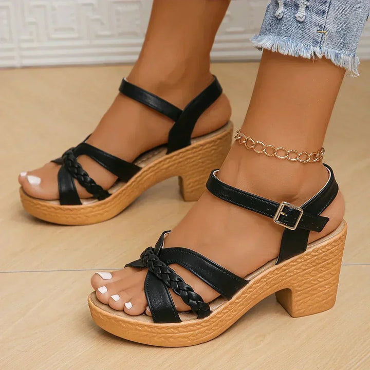 Nerina – Orthopedic Platform Sandals with Buckle Strap