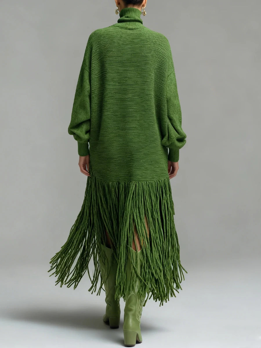Ginger | Fringe Knit Sweater Dress
