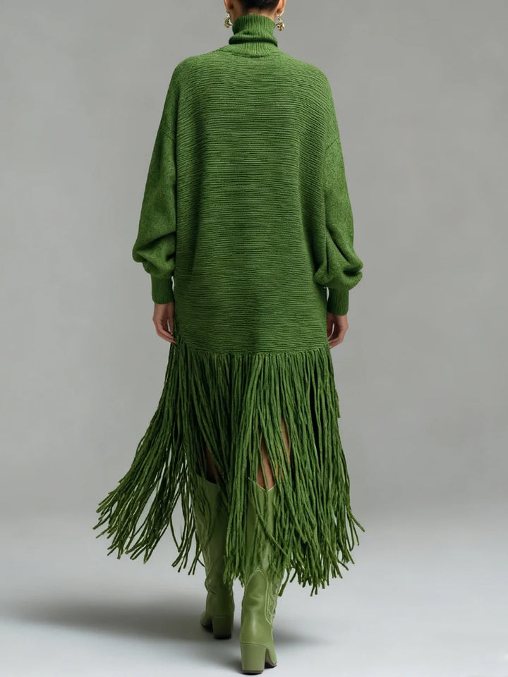Ginger | Fringe Knit Sweater Dress