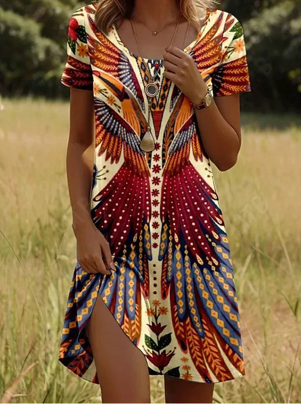 Kauri – Printed Midi Dress with Flowy Silhouette