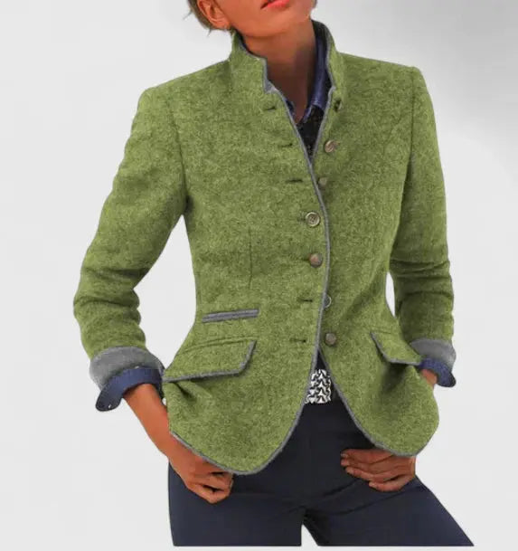 Zara | Wool Blazer with Contrast Trim