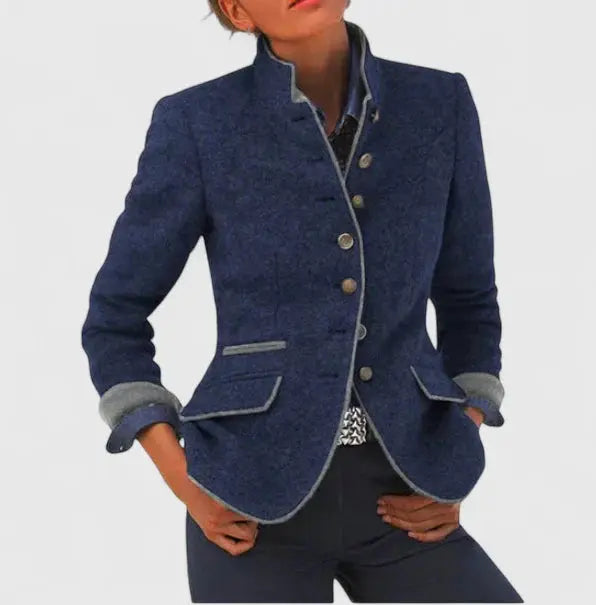 Zara | Wool Blazer with Contrast Trim