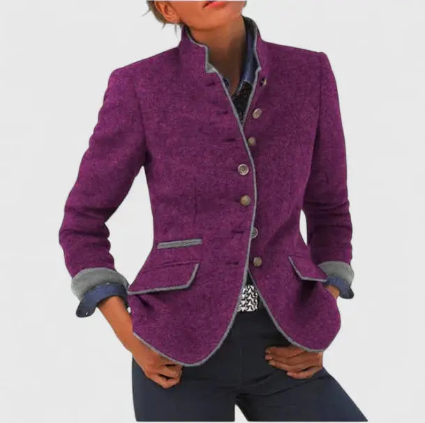 Zara | Wool Blazer with Contrast Trim