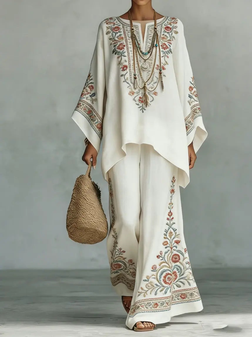 Yvonne | Flowing Batwing-Sleeve Two-Piece Set