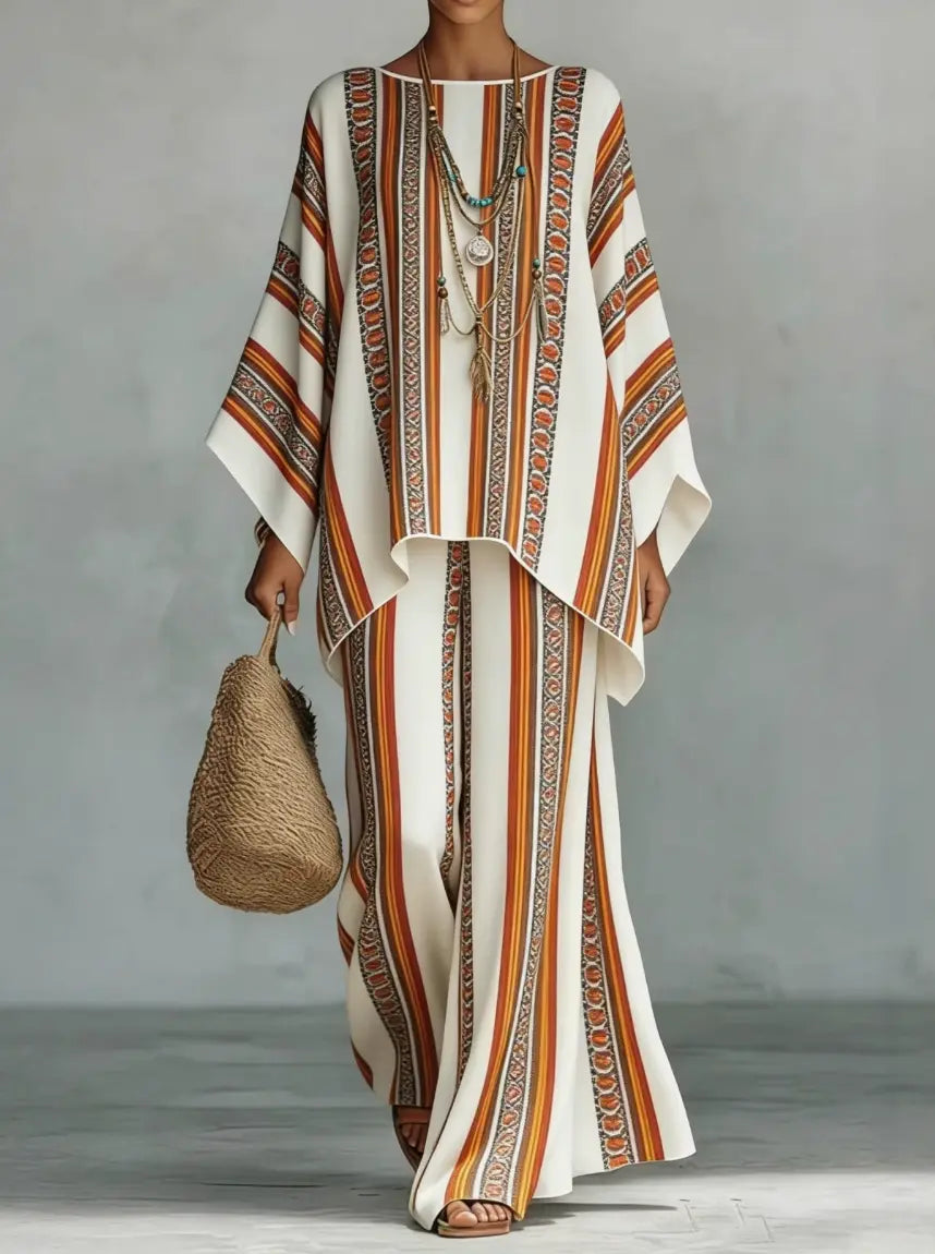 Yvonne | Flowing Batwing-Sleeve Two-Piece Set