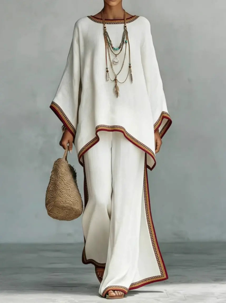 Yvonne | Flowing Batwing-Sleeve Two-Piece Set