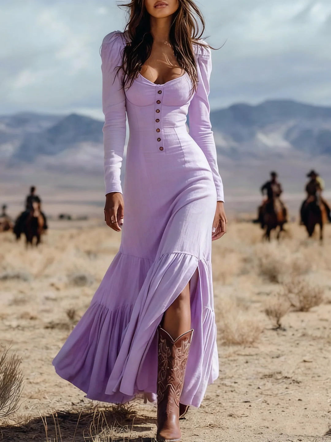 BRENDA | BUTTON MAXI DRESS