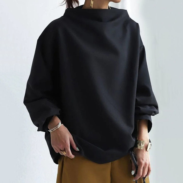Elly | High-Neck Long-Sleeve Relaxed Top